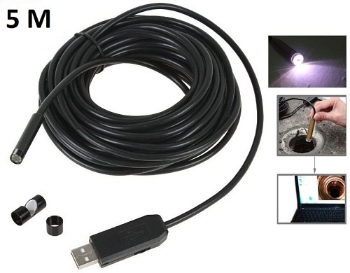 USB ενδοσκοπική αδιάβροχη κάμερα μικροσκόπιο 5m με φωτισμό 6x LED OEM