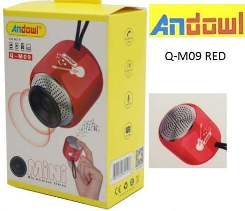 Επαναφορτιζόμενο μίνι ηχείο Bluetooth κόκκινο Q-M09 ANDOWL Andowl