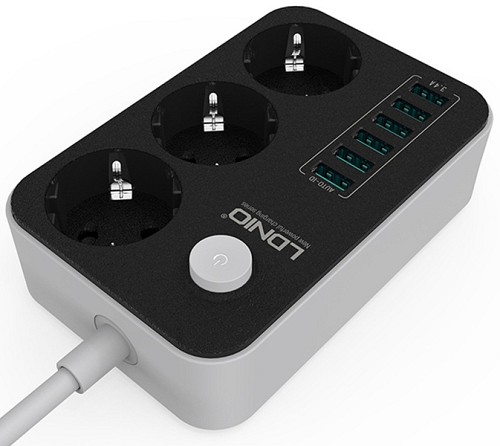 LDNIO πολύπριζο και  φορτιστής με 6 θύρες USB  SE3631 0310 Ldnio