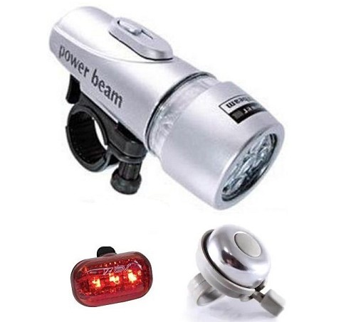 Λευκό φως ποδηλάτου LED με κουδούνι OEM