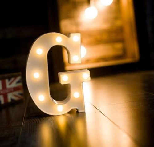Γράμμα LED μπαταρίας  G 22cm OEM
