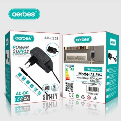 Αντάπτορας πρίζας AC/DC 12V 2A AB-E952 AERBES Aerbes
