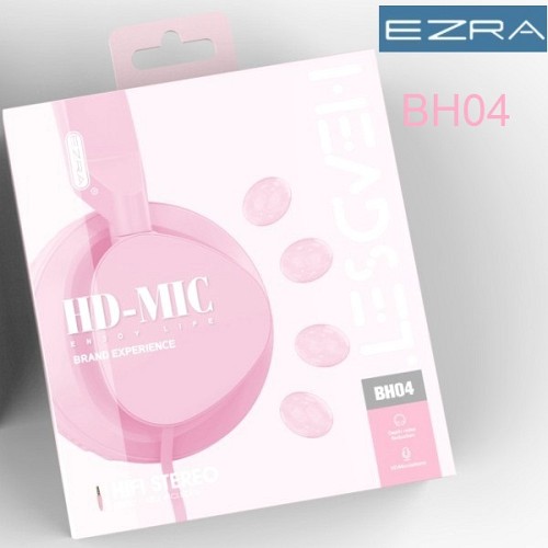 Ενσύρματα ακουστικά κεφαλής 3,5mm ροζ BH04 EZRA EZRA