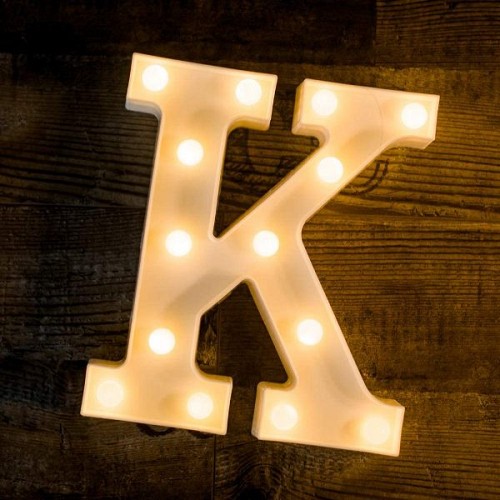 Γράμμα LED μπαταρίας  K 22cm OEM