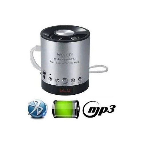Μίνι ασύρματο Bluetooth ηχείο WS-633BT 5V Ασημί OEM