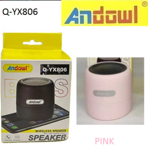 Επαναφορτιζόμενο, ασύρματο μίνι ηχείο ροζ Bluetooth Q-YX806 ANDOWL Andowl