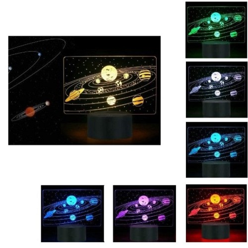 Τρισδιάστατο 3D επιτραπέζιο φωτιστικό LED 7 χρωμάτων Ηλιακό Σύστημα OEM