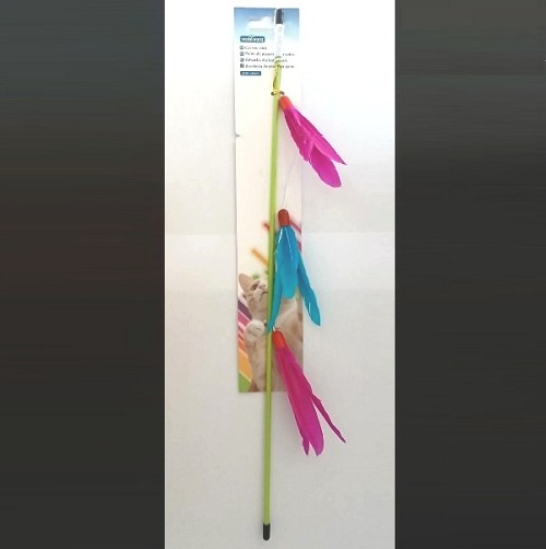 Ευλύγιστο ραβδί γάτας με φτερά 45cm λαχανί  nobleza NOBLEZA