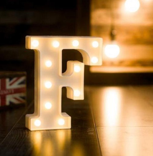 Γράμμα LED μπαταρίας  F 22cm OEM