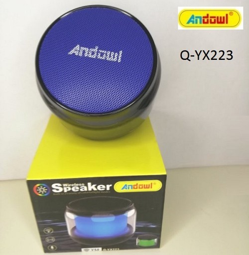 Ασύρματο επαναφορτιζόμενο ηχείο Bluetooth μπλε Q-YX223 ANDOWL Andowl