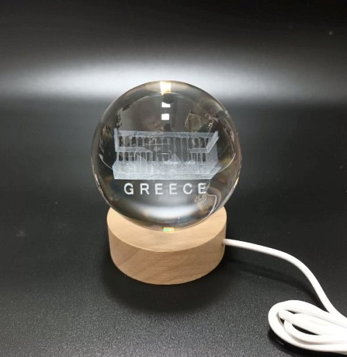 Διακοσμητικό φωτάκι μίνι σε σφαίρα "Παρθενώνας" 6cm OEM