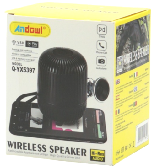Επαναφορτιζόμενο μίνι ηχείο Bluetooth μαύρο Q-YX 5397 ANDOWL Andowl