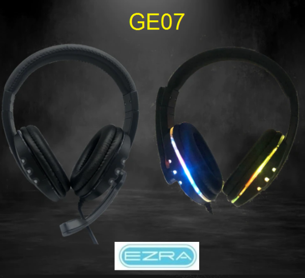 Ακουστικά κεφαλής Gaming 3.5mm με μικρόφωνο και φώτα RGB GE07 EZRA EZRA