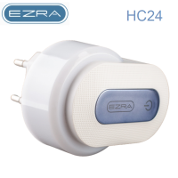 Φορτιστής πρίζας 2 USB με φως LED λευκός HC24 EZRA EZRA