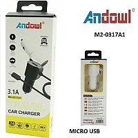 Φορτιστής αυτοκινήτου με θύρα USB και καλώδιο Micro 3.1A M2-0317A1 ANDOWL Andowl