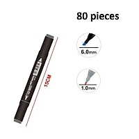 Σετ ανεξίτηλων μαρκαδόρων διπλής μύτης 80 τεμαχίων μαύρο περίβλημα 8455 OEM