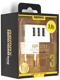 Φορτιστής τοίχου 3 USB REMAX RP-U31 3.0A Remax