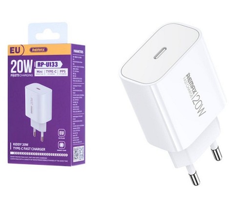 Φορτιστής πρίζας χωρίς καλώδιο με θύρα USB-C 20W REMAX PR-U133 OEM
