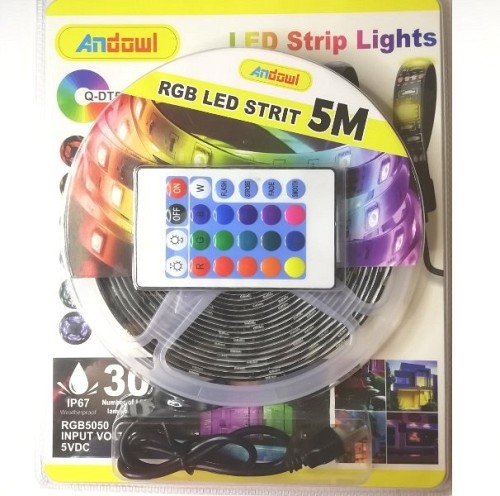 Ταινία LED RGB USB 5m με τηλεχειριστήριο Q-DT50 ANDOWL Andowl
