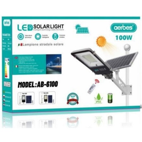 Ηλιακό φως δρόμου LED με τηλεχειριστήριο 100W AB-6100 AERBES Aerbes