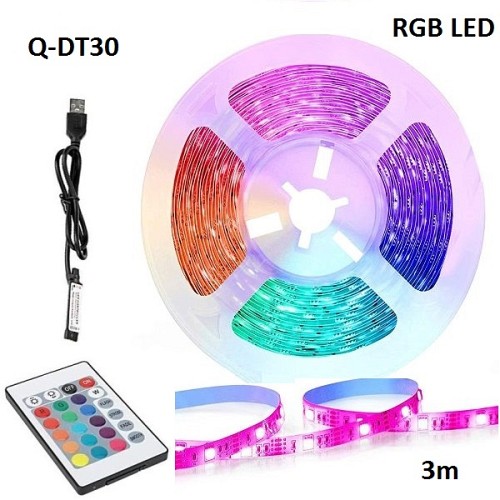 Ταινία LED RGB USB 3m με τηλεχειριστήριο Q-DT30 ANDOWL Andowl