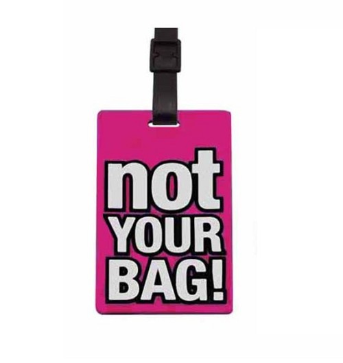 Ετικέτα αποσκευών σιλικόνης ροζ Not your bag OEM
