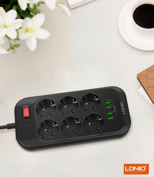 Πολύπριζο 4USB 6 σούκο EU SE6403 LDNIO 0312 OEM