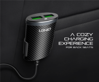 Φορτιστής αυτοκινήτου LDNIO C502 usb 4 ports με καλώδιο επέκτασης 0455 Ldnio