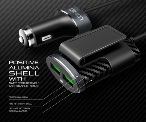 Φορτιστής αυτοκινήτου LDNIO C502 usb 4 ports με καλώδιο επέκτασης 0455 Ldnio