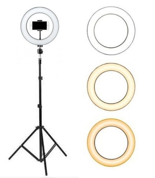 Φωτιστικό δαχτυλίδι USB LED 25 cm με ροοστάτη και μεγάλο τρίποδο OEM