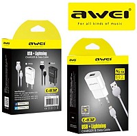 Φορτιστής με καλώδιο μεταφοράς δεδομένων Lightning USB C-832 AWEI AWEI