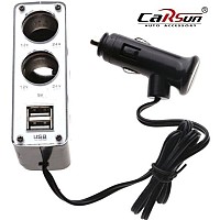 Διπλός φορτιστής αναπτήρα αυτοκινήτου 2USB 100W C1200 CARSUN 8102 Carsun