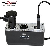 Διπλός φορτιστής αναπτήρα αυτοκινήτου 2USB 100W C1200 CARSUN 8102 Carsun