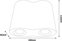Avide Φωτιστικό Οροφής GU10 Spot Light Στρογγυλό Λευκό Περιστρεφόμενο Διπλό