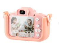 XO XJ01 Παιδική Κάμερα Διπλού Φακού με Κάλυμμα Σιλικόνης (Ροζ)