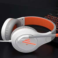 Meetion MT-HP021 Gaming Ακουστικά Άσπρο + Πορτοκαλί