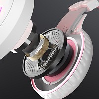 Meetion MT-HP021 Gaming Ακουστικά Άσπρο + Ρόζ