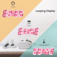 EDUP EH-LEDNI-B-1 Ρολόι τοίχου 3D LED 5,2 Μίνι Ροζ