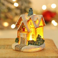 Artezan Christmas LED Table Top House Decoration Yellow 8.3*6.5*6cm
