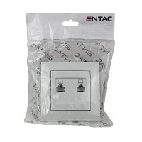 Entac Arnold Recessed wall LAN socket 2x Cat5 White