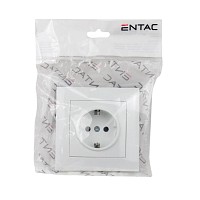 Entac Arnold Recessed wall socket earthed + 2 USB 2.1A (total) White