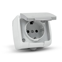 Entac Stephan surface mounted wall socket earthed IP54