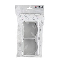 Entac Stephan surface mounted wall socket earthed 2x IP54