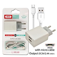 XO L65EU 2.4A Διπλής Θύρας USB Φορτιστής για Micro