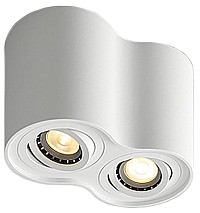 Avide Φωτιστικό Οροφής GU10 Spot Light Στρογγυλό Λευκό Περιστρεφόμενο Διπλό