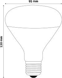 Avide Λάμπα Υπερύθρων R95 E27 100W Κόκκινο