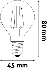 Avide LED Filament Σφαιρική 4.9W E14 Λευκό 4000K Super Υψηλής Φωτεινότητας