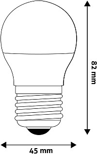 Avide LED Σφαιρική G45 4.5W E27 Θερμό 3000K