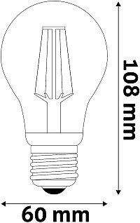 Avide LED Filament Κοινή 9.5W E27 A60 Θερμό 2700K Super Υψηλής Φωτεινότητας