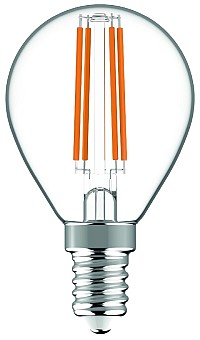 Avide LED Filament Σφαιρική 4.9W E14 Λευκό 4000K Super Υψηλής Φωτεινότητας